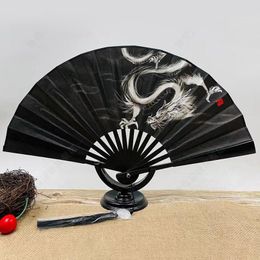 Decorative Figurines 8 Inch Vintage Chinese Tide Fan Double Sided Silk Cloth Male Hand Held Ancient Tassel Folding Female Hanfu Accessories