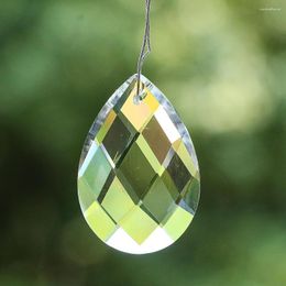 Chandelier Crystal 2PCS 38MM Transparent Mesh Water Drop Pendant Glass Art Prism Faceted Suncatcher For Windows Decoration