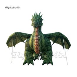 Ferocious Large Inflatable Fire Dragon Balloon Evil Animal Model Air Blow Up Flying Dragon With Big Wings And Long Tail For Event