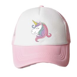 Caps Hats baby girl hat cap unicorn accessories 2 8 years pink baseball summer sun truck girls kid for children mesh 230815