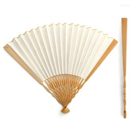 Decorative Figurines Folding Fan Bamboo Hand Ventilador Chinese Ancient Style Ventilateur Painting Rice Paper Craft Gift Portable Summer