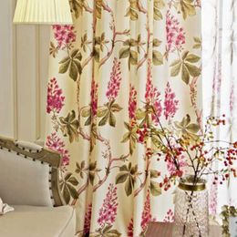 Curtain Floral Curtains for Bedroom Living Room Printed Linen Curtain Window Drapes Customs