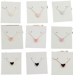 Anhänger Halsketten Halskette Herz Druse Real 18k Gold Plattes Bangles Glitter Schmuck Brief mit kostenloser Staubbeutel