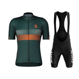 Cycling Jersey Sets Scott Cycling Suit Men's Summer MTB Race Cycling Suit Short Sleeve Ropa Ciclismo Outdoor Bib 20D Bib Shorts Cycling Suit 230815