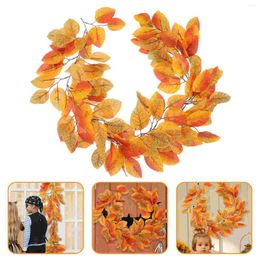 Decorative Flowers Outdoor Wreaths Rattan Wall Hanging Garden Decoration Vine Plastic Party Magnolia Leaf Garland