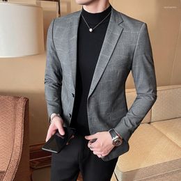 Men's Suits High Quality Blazer British Style Business Fashion Elegant High-end Simple Leisure Work Shopping Gentleman Suit Jacket