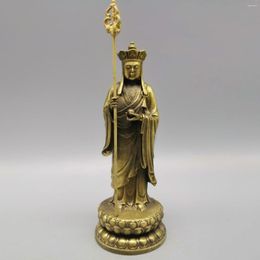 Decorative Figurines Chinese Buddhism Brass Earth Store Ksitigarbha Bodhisattva TangSeng Buddha Statue