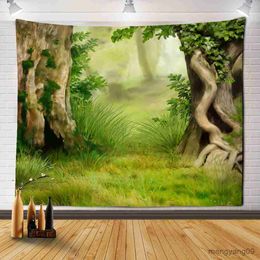 Tapestries Natural Forest Tapestry Landscape Print Big Wall Hanging Tapestry Cheap Hippie Wall Hanging Tapestry R230815