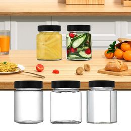 Storage Bottles Clear Glass Kitchen Sealed Jar Juice Food Container Ginger Ss Seasoning Holder Supplies