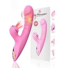 Vibrators Rabbit Vibrator 7 Strong Vibration Dildo Heating Vagina Sucker Clitoral Stimulator Adult Sex Toy for Women Masturbator