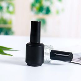 15ml Frost Black Empty Nail Polish Bottles Vials Containers Sample Bottles with Brush Cap for Nail Art Qcmie
