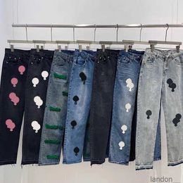 2023 Ch Designer Jeans for Womens Mens Make Old Washed Pants Straight Trousers Heart Letter Prints Woman Man Casual Long Style Bottoms H2 Hdfi 6d7a 7MDI