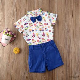 Clothing Sets Baby Summer Clothing 1-6Y Toddler Baby Boy Summer Outfits Tops Shirt Shorts Pants Gentleman Party Suit R230815