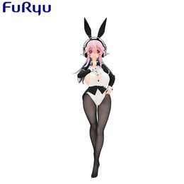 Action Toy Figures Original Genuine FuRyu 30cm Super Sonico PVC Anime Collectible Cute Model Doll Toys For Girl Christmas Gifts Drop 230814