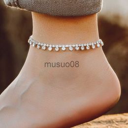 Anklets Luxurious Design Sparkle Zircon Pendant Anklet Fashion Women Beh Anklet Summer Brelet Jewellery Romantic Valentine's Day Gifts J230815