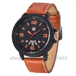 Wristwatches 100pcs/lot Sells XI Leisure Watches Men PU Belt Quartz Watch Factory Price Cool Fashion Wristwatch