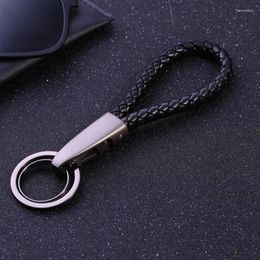 Keychains Handmade Leather Mens Keychain Keyring For Car Keys Jewelry Accessories Luxury Valentine's Day Couple Gift Wholesale
