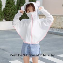 Jackets Children's Sun Protection Clothing Summer Ice Silk Mesh Breathable Boys and Girls Outdoor UvProof Shade Cover 230814