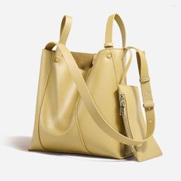 Evening Bags MS Novel Design Women Genuine Leather Handbag Unique Lady Office Commuting Crossbody Shoulder Bucket Bag In 2023