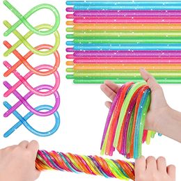 Halloween Toys 48PCS Colourful Noodle Stretchy String Fidget Sensory Elastic Strings for Birthday Party Favours Prizes Kids 230815