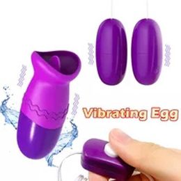 Sex Toy Massager Doubl Jump Egg Set Tongue Oral Licking Vibrator Usb Vibrating G-spot Vagina Massage Clitoris Stimulator Intimate