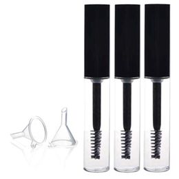 3ML Empty Mascara Tube Lip Balm Gloss Growth Oil Bottle Tubes Vials Containers with Wands Brushes and Rubber Inserts, Funnels for Casto Wtgj