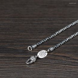 Chains S925 Silver Thai Retro To Do The Old Men And Women Cukuang Rope Chain Wholesale Necklace Water Ripples