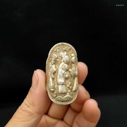 Decorative Figurines 1.6" Old Chinese Tibetan Silver Beauty Girl Jewellery Ring