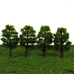 Decorative Flowers 20Pcs Mini Plastic Model Trees Micro Landscape Garden Decor Artificial Miniature Train Layout Accessories 8CM Kids Toy