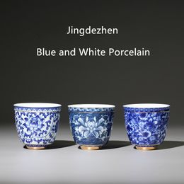 Mugs Chinese Jingdezhen Blue and White Porcelain Tea Cup Small Bowl Ceramic Teacup Coffee Beer Wine Mug Drinkware 230815