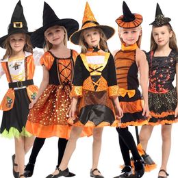 Special Occasions Halloween Girl Witch Dress Carnival Party Toddler Kids Costume Princess Vampirina Up Children Clothing 230814