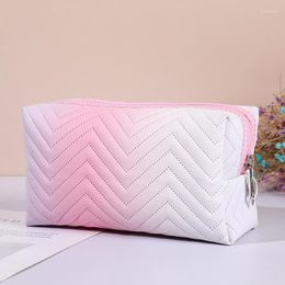 Storage Bags 1 Pcs Pu Leather Zipper Cosmetic Bag Candy Colour Makeup Pouch Women Travel Large Female Make Up Toiletry Beauty Case