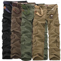 Men's Pants Fashion Solid Colour Large SizeMilitary Cargo Wear-Resistant Loose Comfortable Tactical Outdoor Casual Cotton Multi-Pocket