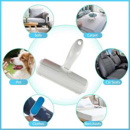 Pet Hair Roller Remover Lint Brush 2-Way Dog Cat Comb Tool Convenient Cleaning Dog Cat Fur Brush Base Animal Hair Removal Tool - Perfect For Fur