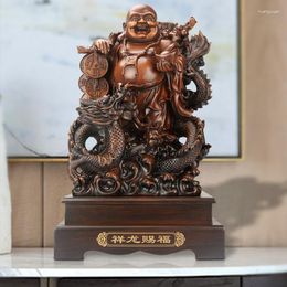 Decorative Figurines Chinese Resin Laughing Buddha Statue Four Styles Of Lucky Dragon Tortoise Modern Art Sculpture Home Decoration