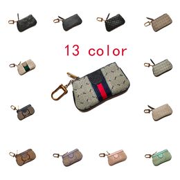 Canvas Designers Wallet Mini Fashion Womens Mens Keychain Ring Credit Card Holder Coin Purse Luxury wallet Purse