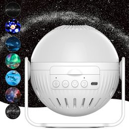 LED Light Sticks Star Planetarium Projector 7 in 1 Projection Galaxy Projector Night Light with Aurora Planets 360° Rotating Focusable Lamp 230814