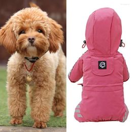 Dog Apparel Practical Pet Raincoat Lightweight Hat Thickened Reflective Brim Rain Jacket Comfortable Breathable Cloak For Teddy