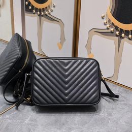 Designer bag Shoulder Bag Lou Camera Bags Casual23cm Chevron Quilted Black Purse Real Leather Calfskin Handbag Luxury Tassel Bag Crossbody Shoulder Strap Bag