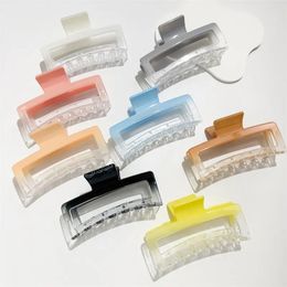 13cm Large Geometric Hollow Square Acetate Hair Clip Hair Claw For Women Gradient Color Hair Accessories