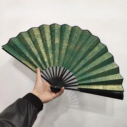 Decorative Figurines Rice Paper Folding Fan 33cm Batik Gilt Hand Summer Chinese Style Ventilador Classical Retro Ventilateur Portable Gift