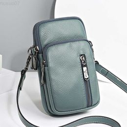 Messenger Bags New Messenger Bag For Women Shoulder Phone Wallet Crossbody Coin Purse Ladies Genuine Small Leather Mobile Pocket Female Handbag L230815