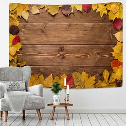 Tapestries Wood Maple Leaf Tapestry Wall Hanging Natural Background Cloth Home Decor