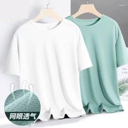 Men's T Shirts Mesh T-shirt Summer Short Sleeve Solid Colour Loose Large Size Half Quick Dry Breathable Sports Top