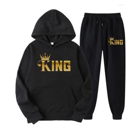 Men's Hoodies King Tracksuit Men Sets Thick High-Quality Pants 2 Piece Running Women Sweatshirt Sport Joggers Sweatpants Suit