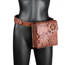 Waist Bags Retro Women's Genuine Leather Brown Gear Outdoor Phone Change Mini Versatile Casual Pack