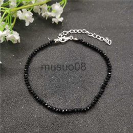 Anklets JCYMONG New Blk 3mm Glass Beads Anklet For Women Bohemian Female Beh Ankle Brelet On Leg 2019 Foot Jewellery enkelbandje J230815