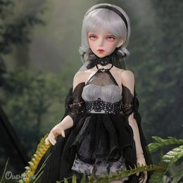 Dolls Minifee Ingrid Doll BJD 14 With Release Active Line Girl Body Black and Grey Stitching Tube Top Skirt Design 230815