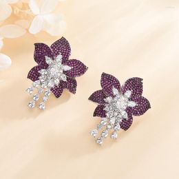 Dangle Earrings Designer Luxury Fuchsia Flowers Jewellery Star Dinner Colour Wheat Ears Women Big Gift