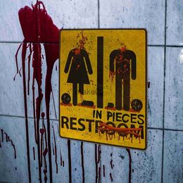 Novelty Items Halloween Bloody Sticker For Bathroom Toilet Stickers Halloween Fright Night Horror Mural Adhesive Party Decoration Wall J230815